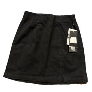 Refuge black high rise side slit denim skirt- NWT